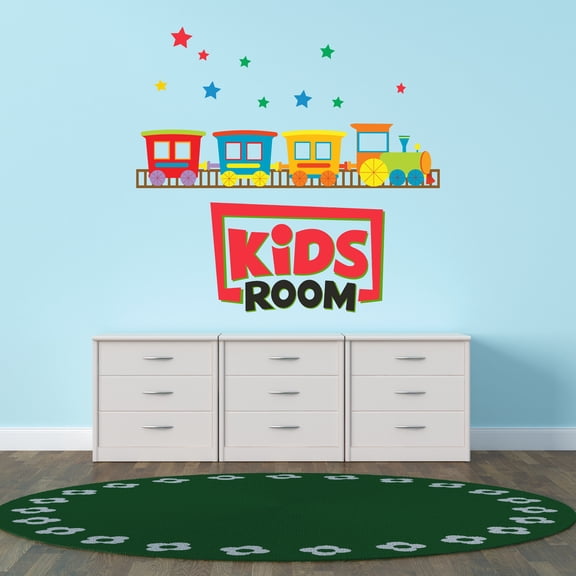 Girly Wall Decals for Boy's Bedroom - Train Waiting at Station Wall Sticker Decal With Easy Installation Instructions Kid's Bedroom Decal Wall Sticker - Size: 10 In x 9 In