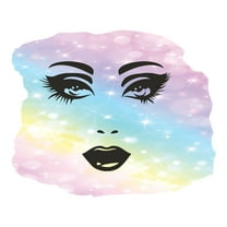 Girly Wall Decals for Girls Bedroom - Stylish Girls Face on Multicolored Background Girl DIY & Creativity Boy Girl Bedroom Wall Sticker - Size: 10 In x 8 In