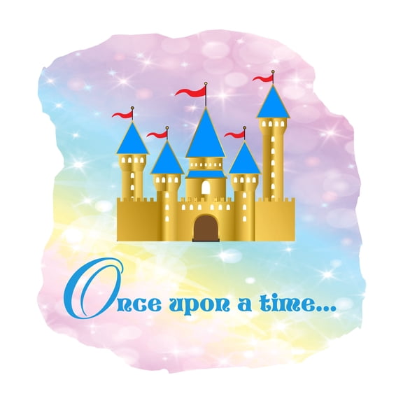 Girly Wall Decals for Girls Bedroom - Castle on Multicolored Background Princess DIY & Creativity Boy Girl Bedroom Wall Sticker - Size: 10 In x 10 In