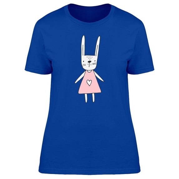 Girly White Bunny In Pink Dress Tee Women's -Image by Shutterstock