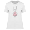 thumbnail image 1 of Girly White Bunny In Pink Dress T-Shirt Women -Image by Shutterstock, Female XX-Large, 1 of 2