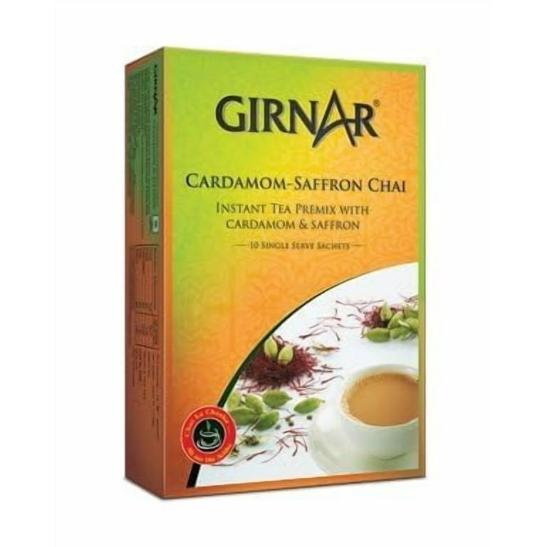 GIRNAR CARDAMOM SAFFRON CHAI ( TEA ) 10 SACHETS - Indian Tea