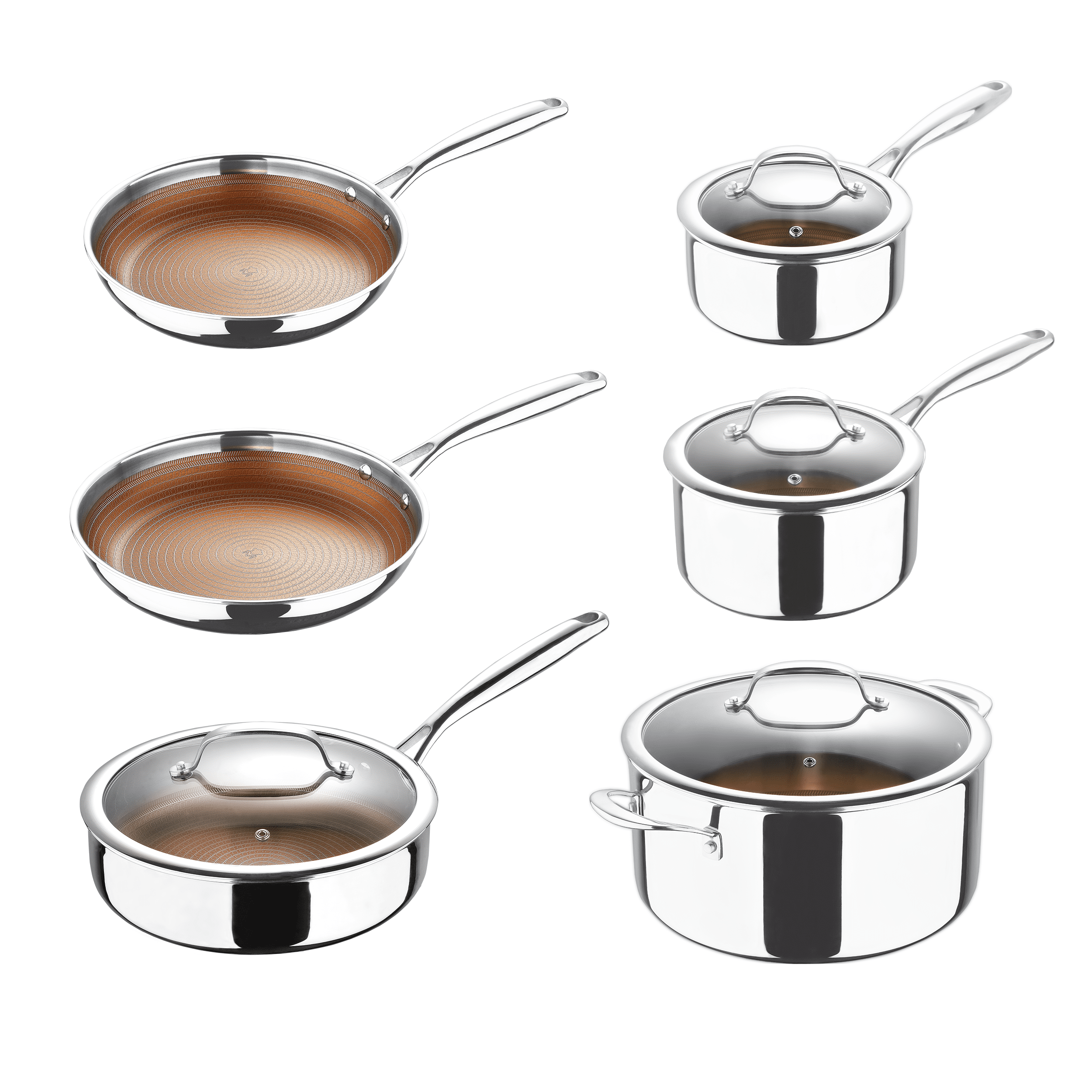 Giro by MasterPRO 10 Pc Tri Ply Clad Cookware Pots and Pans Set with