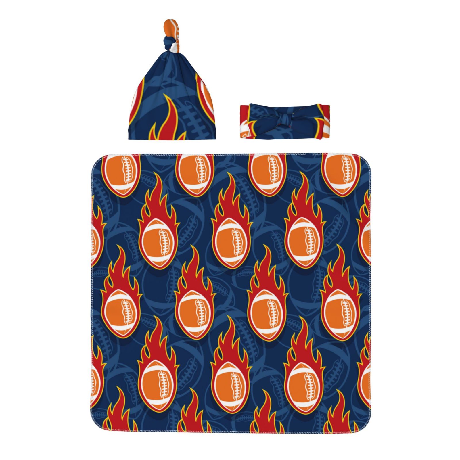 Giroia American Football and Fire Flames for Swaddles for Newborns Girl
