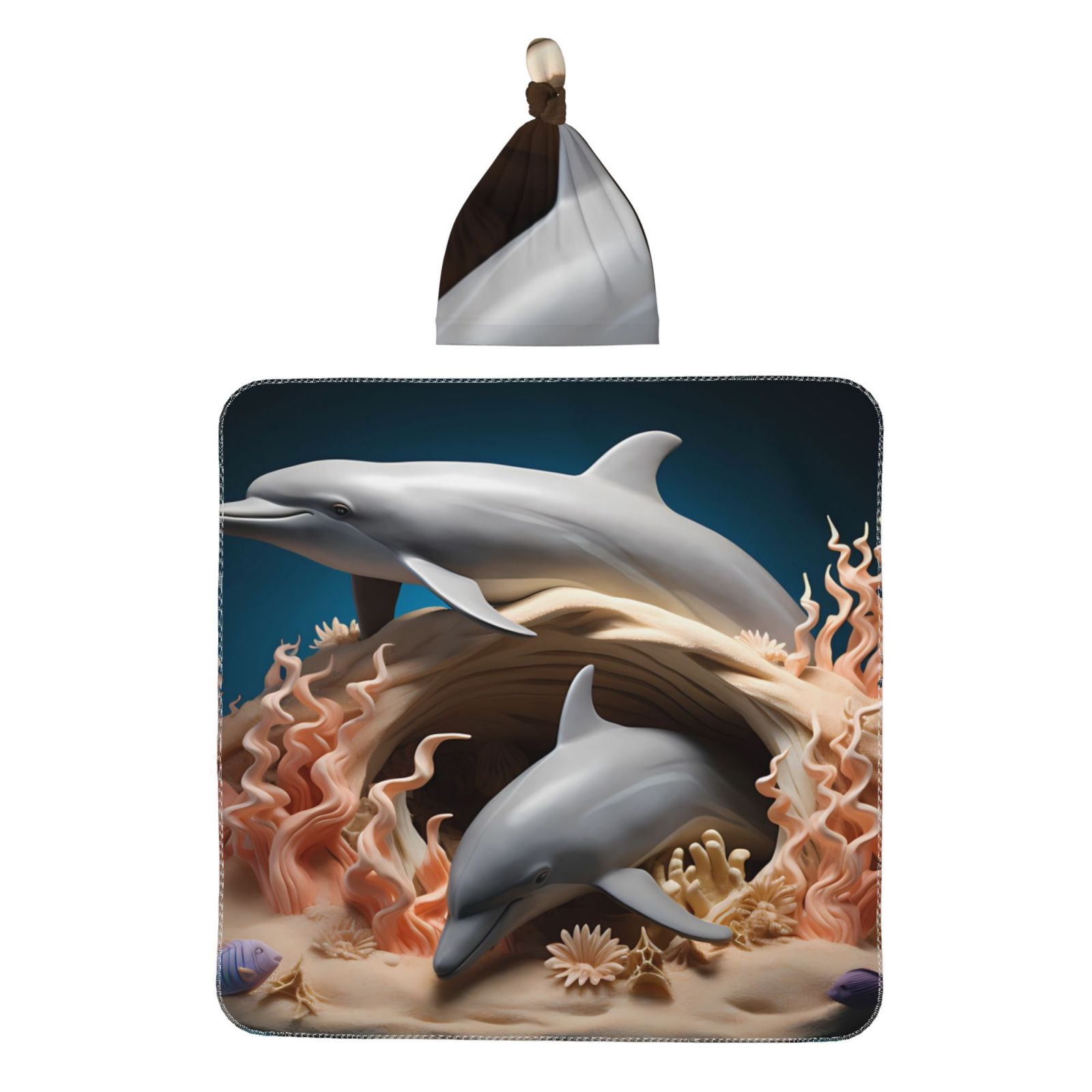 Giroia Coral Fish Dolphin for Swaddles for Newborns Baby Beanie Swaddle