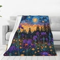 Giroia Cosmic Irises At Twilight for Throw Blanket Flannel Blanket for