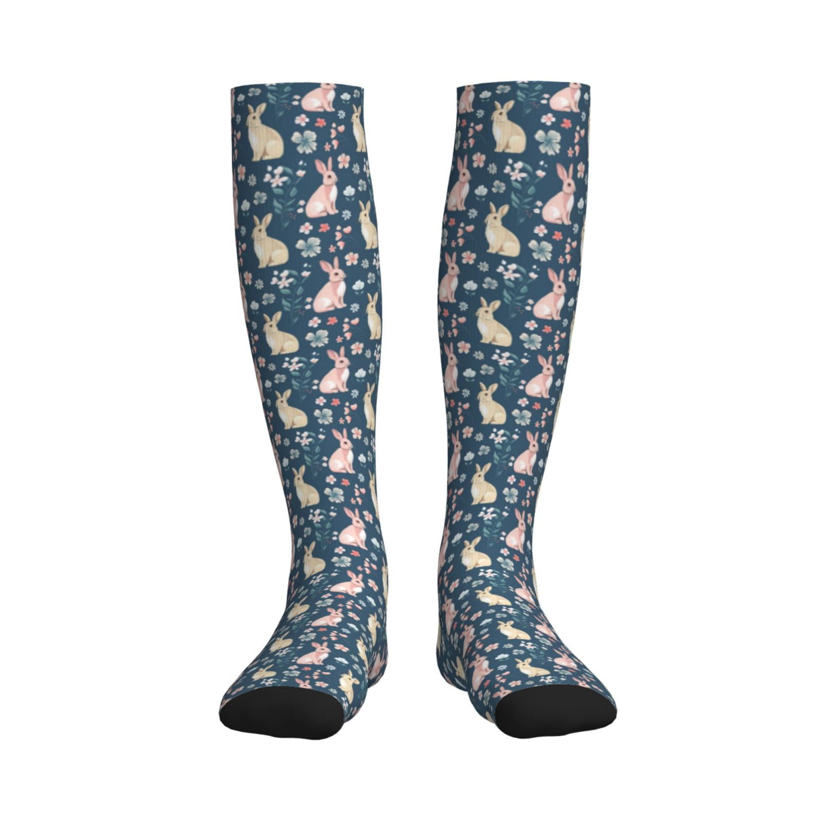 Giroia Cute Rabbit Floral for Premium Sports Compression Socks for Men ...