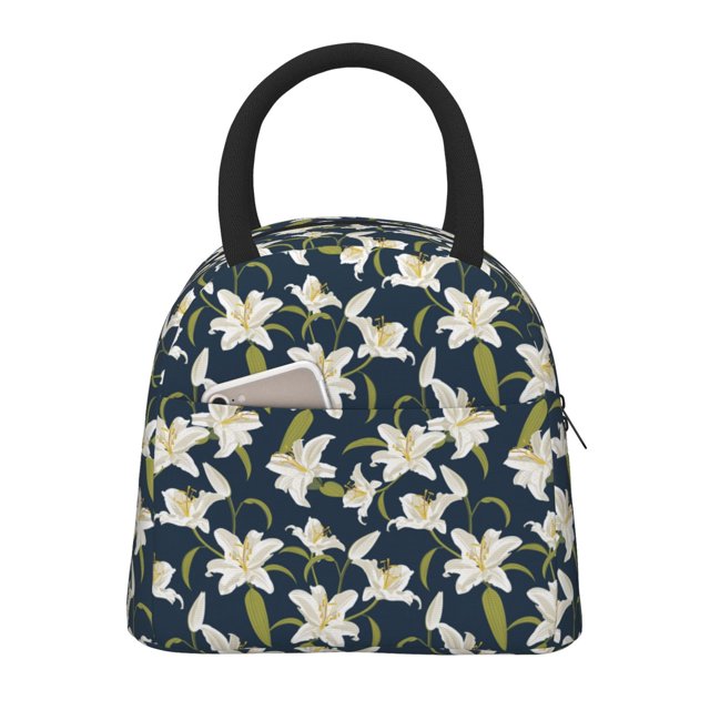 Giroia Lilies Flowers for Large Insulated Lunch Box for Work Adult Leakproof Portable Cooler Bag
