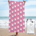 Giroia Rabbit Holding Flowers Print Microfiber Towel Perfect Travel