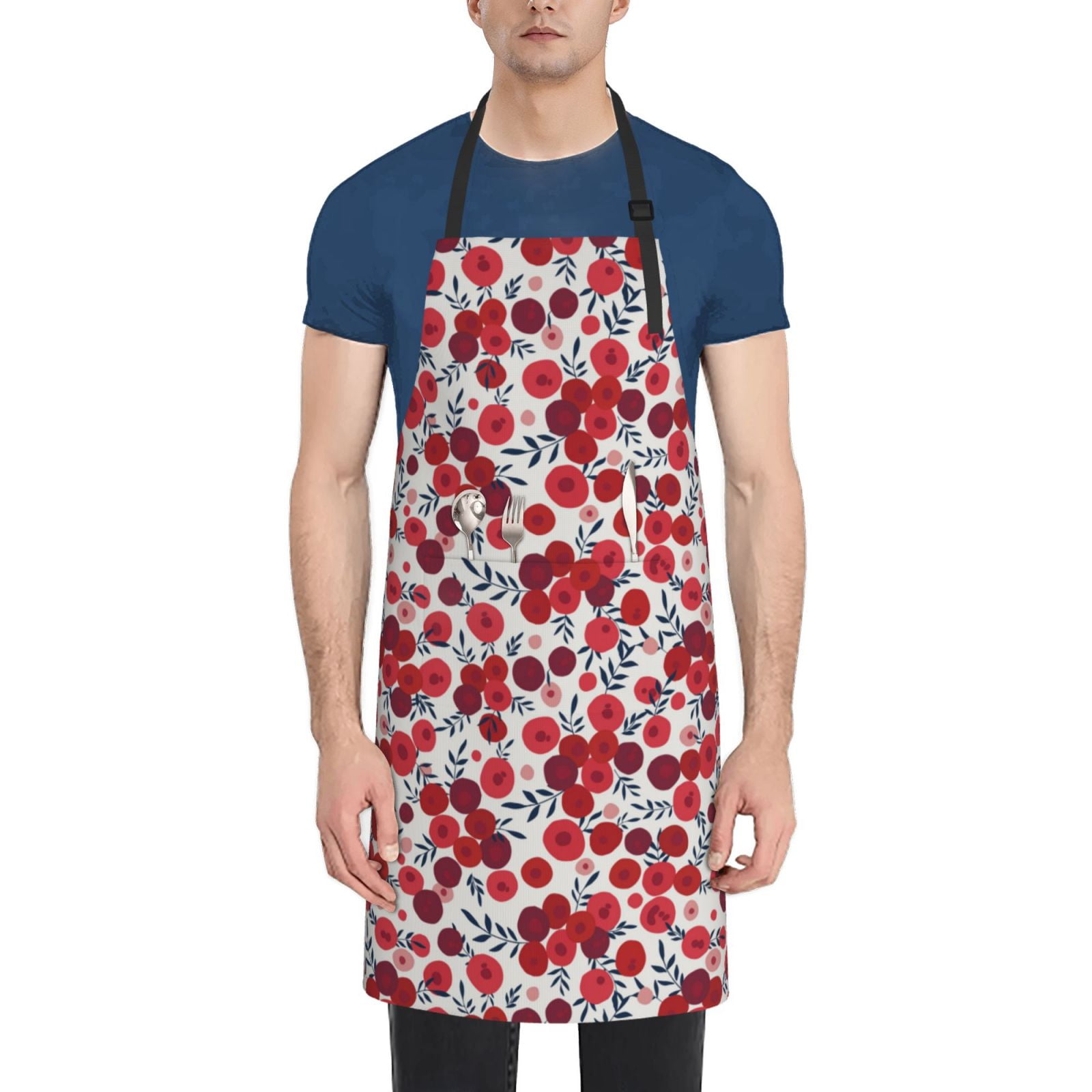 Giroia Red Hawthorn for Waterproof Apron for Men and Women ,Apron for