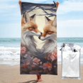 Giroia Romantic Flower Fox Print Microfiber Towel Perfect Travel ,Gym