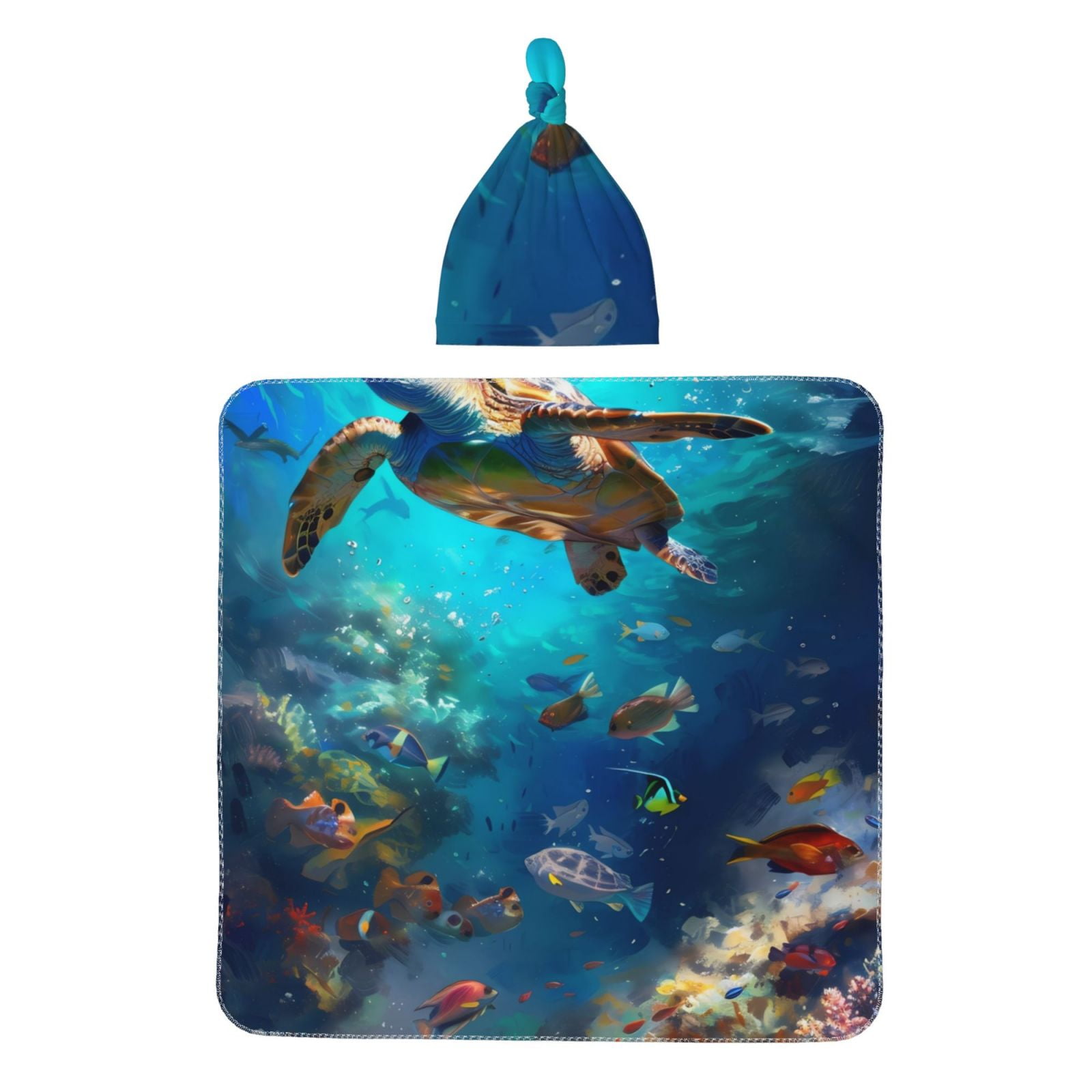 Giroia Underwater Fish Turtle for Swaddles for Newborns Baby Beanie