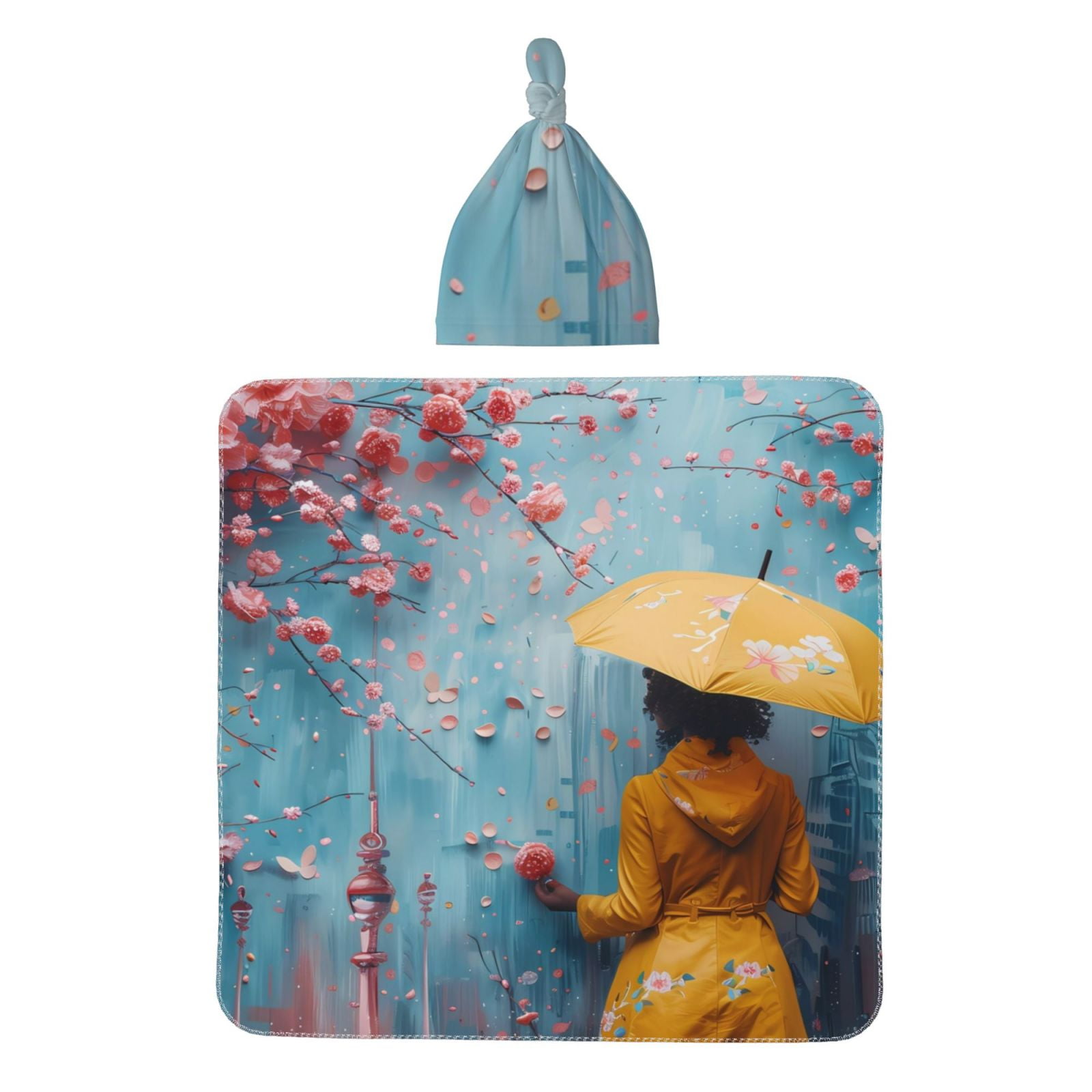 Giroia Woman Under Blossoming Tree for Swaddles for Newborns Baby