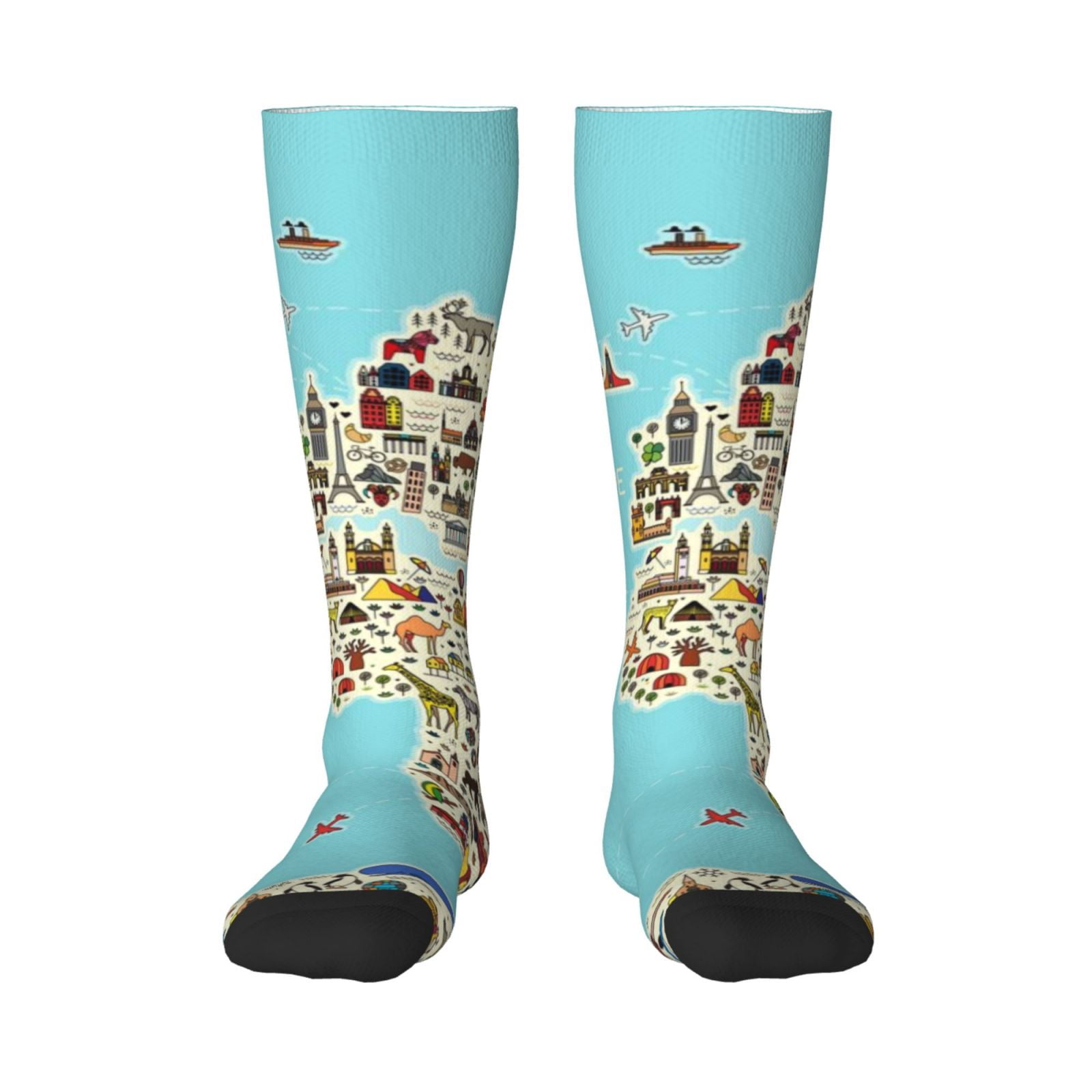 Giroia World Travel Line Icons Map for Stocking Stuffers for Adults