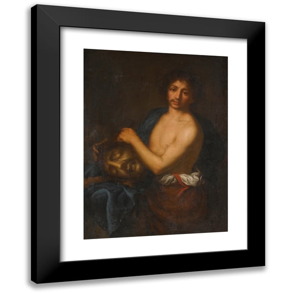 Girolamo Forabosco 19x24 Black Modern Framed Museum Art Print Titled - David with the Head of Goliath