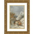 thumbnail image 1 of Girolamo Gianni 16x24 Gold Ornate Framed and Double Matted Museum Art Print Titled - Shepherd with Cattle Herd, 1 of 4