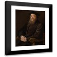 thumbnail image 1 of Girolamo Mazzola Bedoli 15x18 Black Modern Framed Museum Art Print Titled - Portrait of a Gentleman, 1 of 5