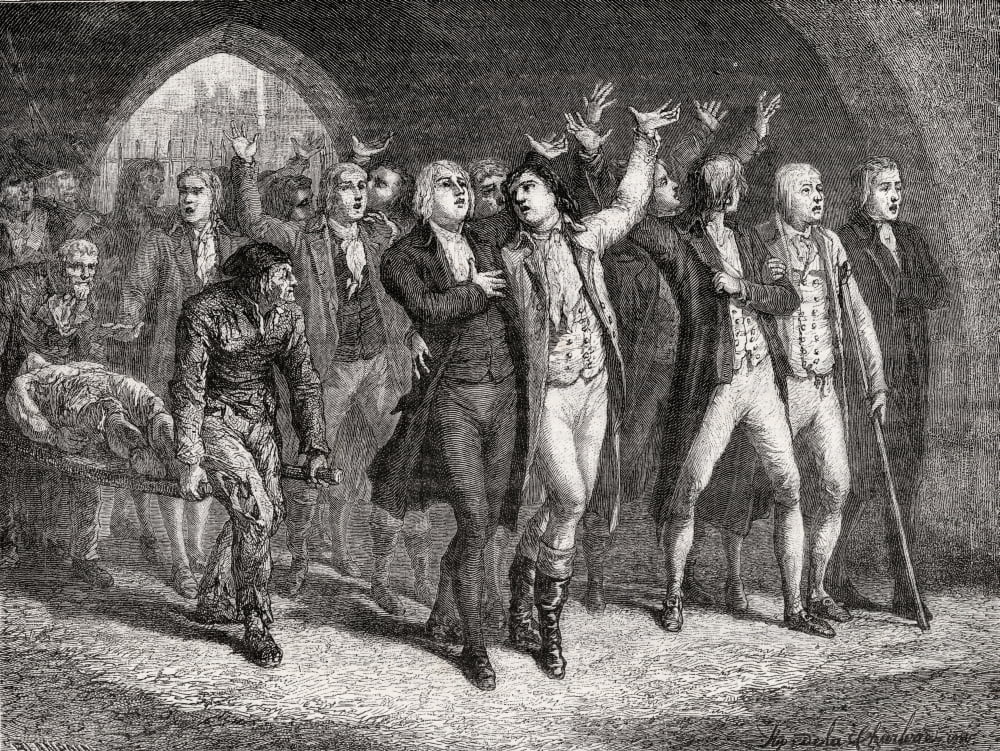 The Girondins Leaving The Revolutionary Tribunal 1793 Engraved By Blanpain After De La CharlerieFrom Histoire De La Revolution Francaise By Louis Blanc Canvas Art - Ken Welsh Design Pics (34 x 26)