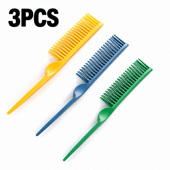 Girony 3PCS Pointed Tail Hair Comb, Plastic Wide Tooth Styling Comb, Sectioning Teasing Comb for Salon, Home Hairdressing