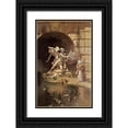 thumbnail image 1 of Giroux, Ernest 10x14 Black Ornate Wood Framed with Double Matting Museum Art Print Titled - Feeding The Ducks, 1 of 4