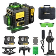 Gisam Laser Level, 4x360  Self-Leveling Green Cross Line 4D 16 Lines Laser Metal Window Tool with Remote Control , 2* 4800mAh Battery, Magnetic & Liftable Bracket