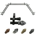 thumbnail image 1 of Gisela 13/16" Double Bay Window curtain rod Adjustable 20"-36", 38"-72" - Black, 1 of 4