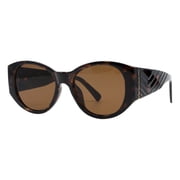 Giselle Sunglasses Womens Luxury Designer Style Round Oval UV400 Tortoise, Brown