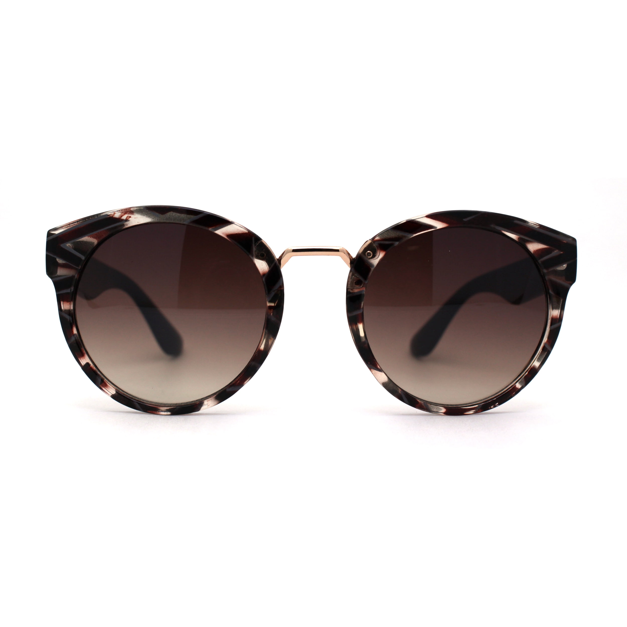 Giselle Round Women’s Sunglasses - Brown Gradient Lenses Rose Colored Sunglasses Giselle Retro Round Sunglasses  main image 4
