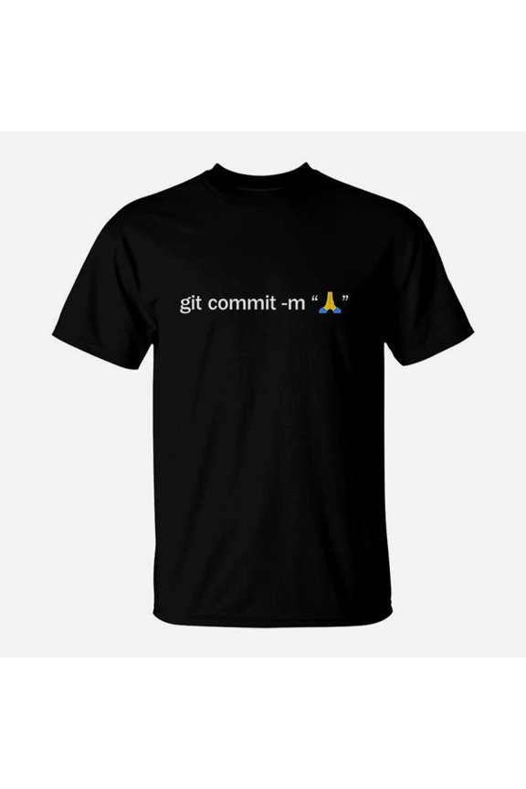 Git Commit Prayer Hands Programmer Coder Software Engineer TShirt