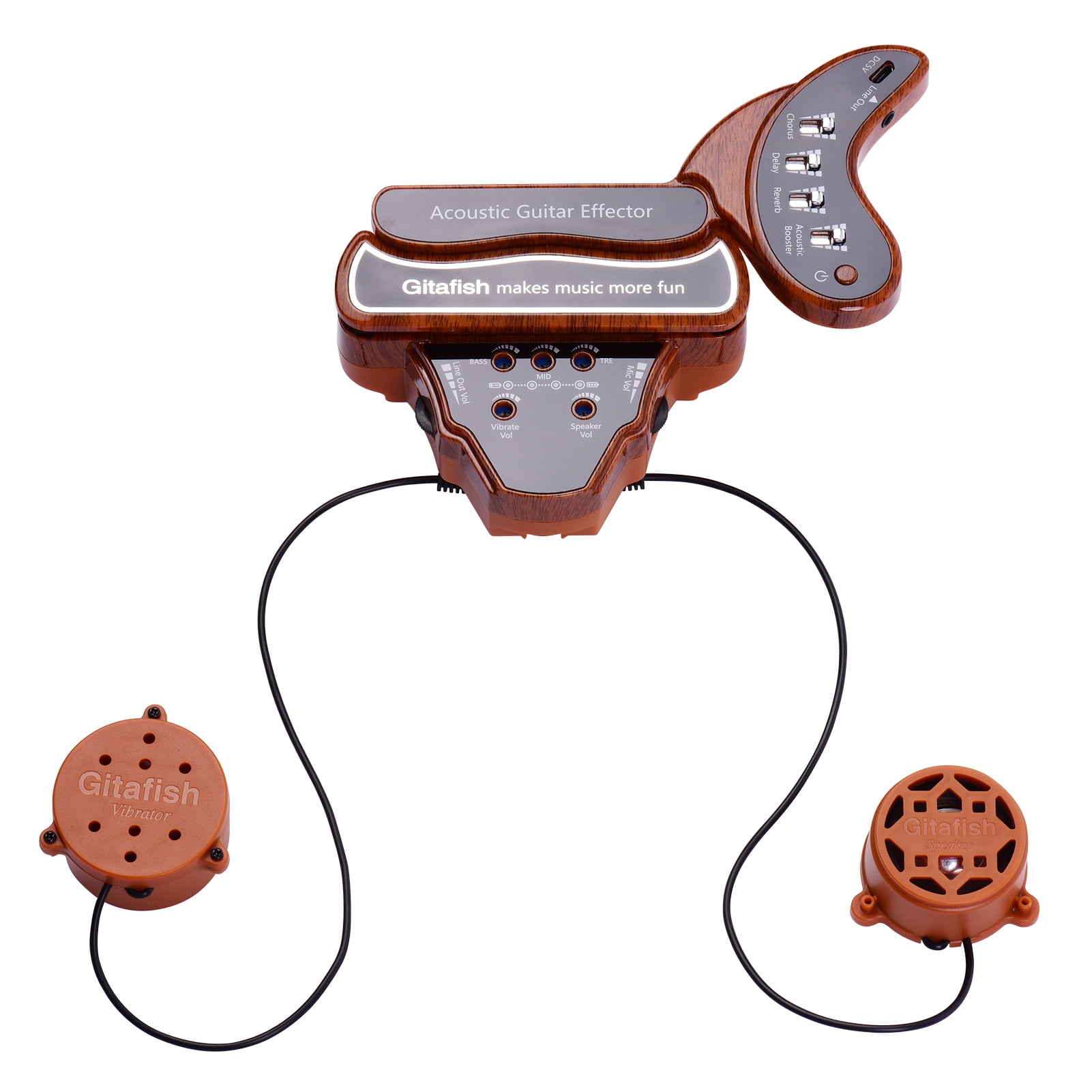 Gitafish K380N Acoustic Guitar Effector Reverb Delay Chorus Effects 3