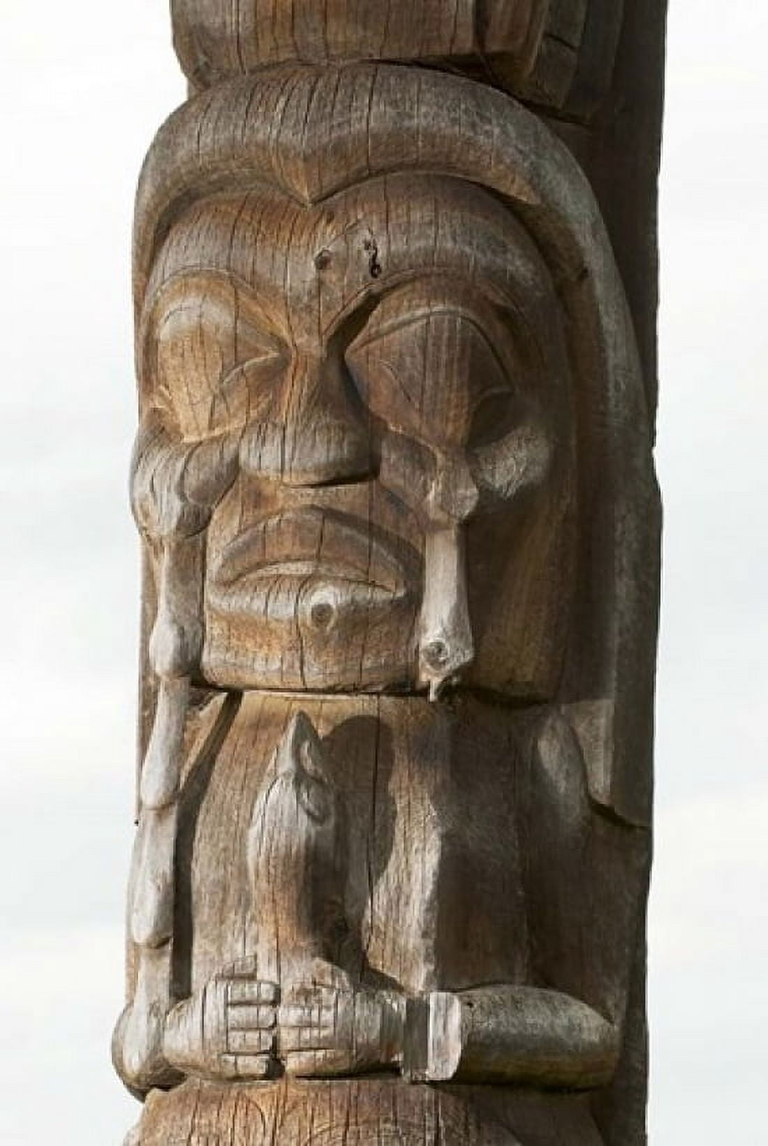 Gitksan totem pole Kispiox Village British Columbia Canvas Art - Paul Colangelo DanitaDelimont (24 x 36)