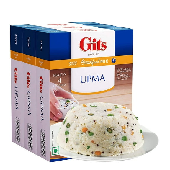 Gits Instant Mix Box - 600g, Ready-to-Cook Indian Meal, Upma Flavor