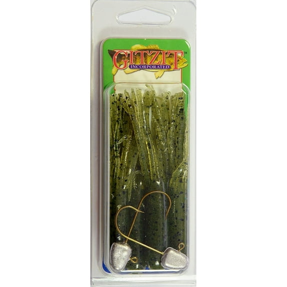 Gitzit Fat Tubes 3.5'' Green Craw 6pc