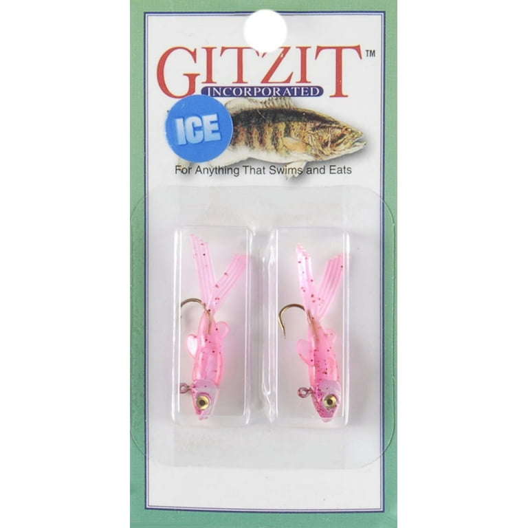 Gitzit Soft Plastic Fishing Bait 16318 Micro Little Tough Guy Jig Head Hot  Pink