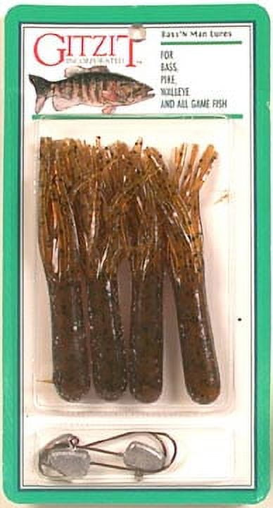 Gitzit Fat Tubes 3.5'' Brown Craw 6pc