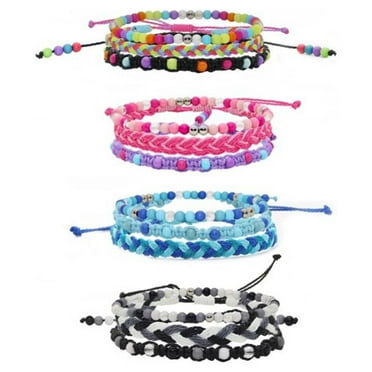 Giugt Braided beaded Adjustable Bracelets, 12Pcs