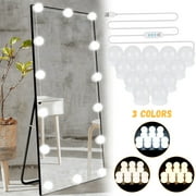 Giugt LED Vanity Mirror Lights, 17.7ft Hollywood Make Up Light with 14 Dimmable Led Bulbs, USB Hollywood Style Led Vanity Mirror Lights Kit with 3 Color Modes for Makeup Vanity Table & Bathroom Mirror