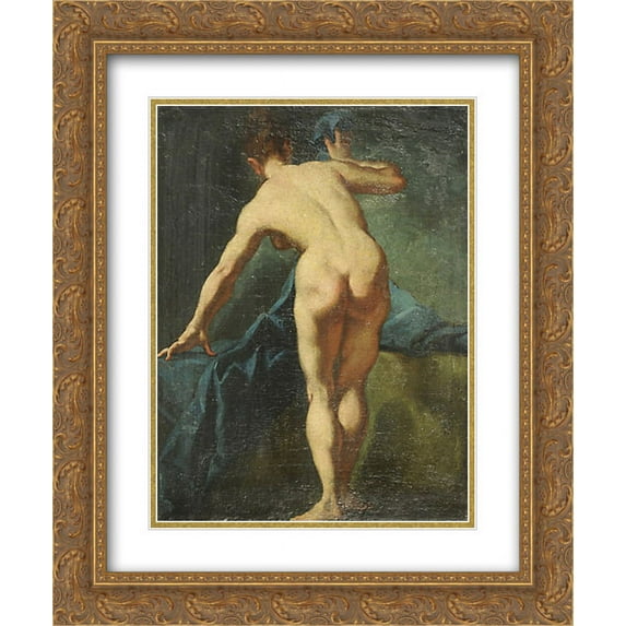 Giulia Lama 2x Matted 20x24 Gold Ornate Framed Art Print 'Nudo femminile'