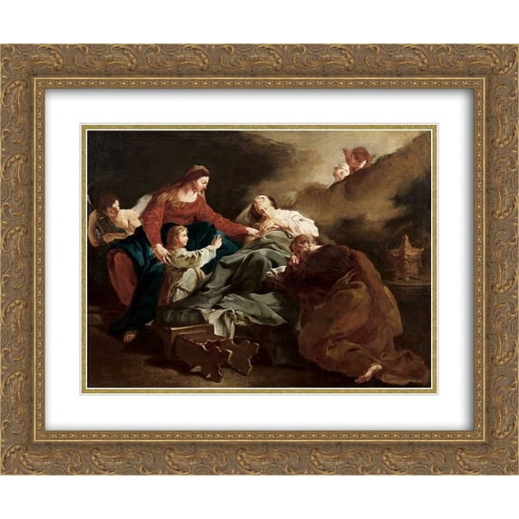 Giulia Lama 2x Matted 24x20 Gold Ornate Framed Art Print 'Saint Anne raptures'