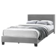 thumbnail image 1 of Giulia Queen Size Velvet Upholstered Platform Panel Bed, Gray, 1 of 1