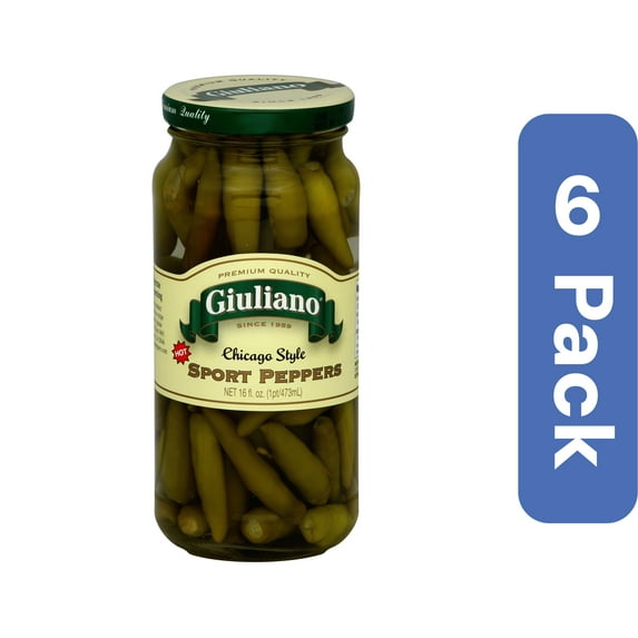 Giuliano Chicago Style Sport Peppers 16 oz (Pack Of 6)