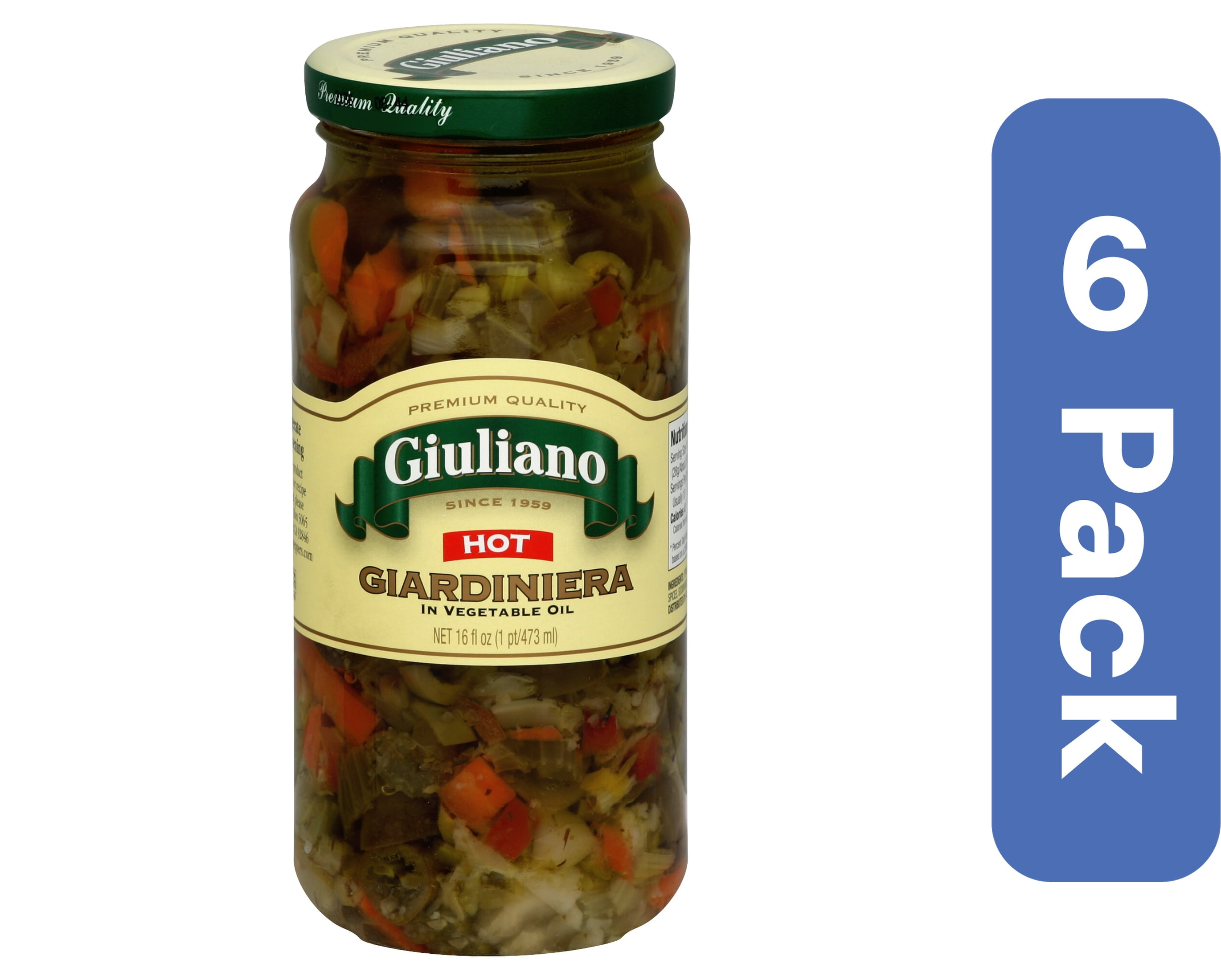 Giuliano Giardiniera Hot in Oil 16 oz (Pack Of 6)