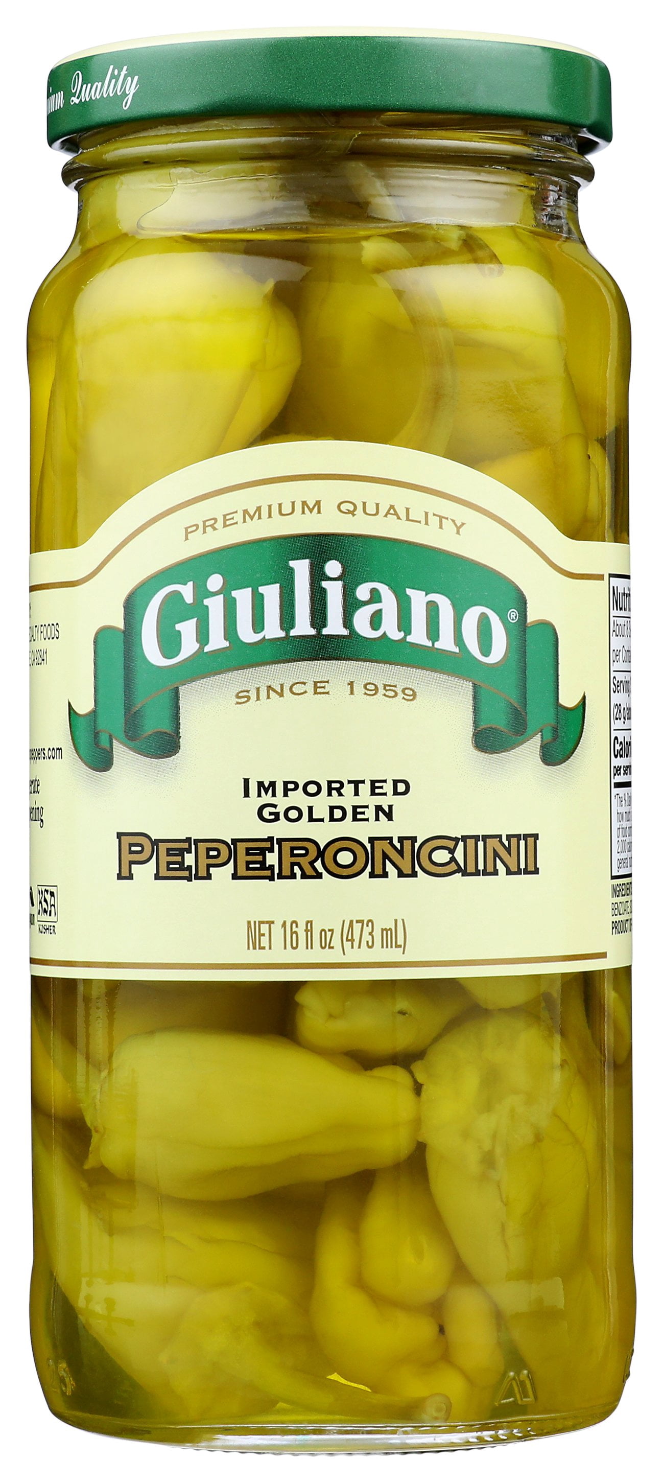 Giuliano - Peperoncini Greek Golden - 16 Oz, Case of 6
