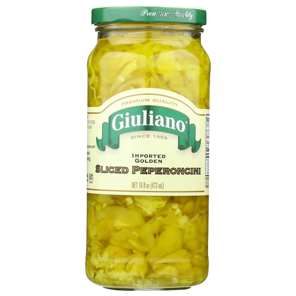 Giuliano - Peperoncini Greek Golden Sliced - 16 Oz, Case of 6