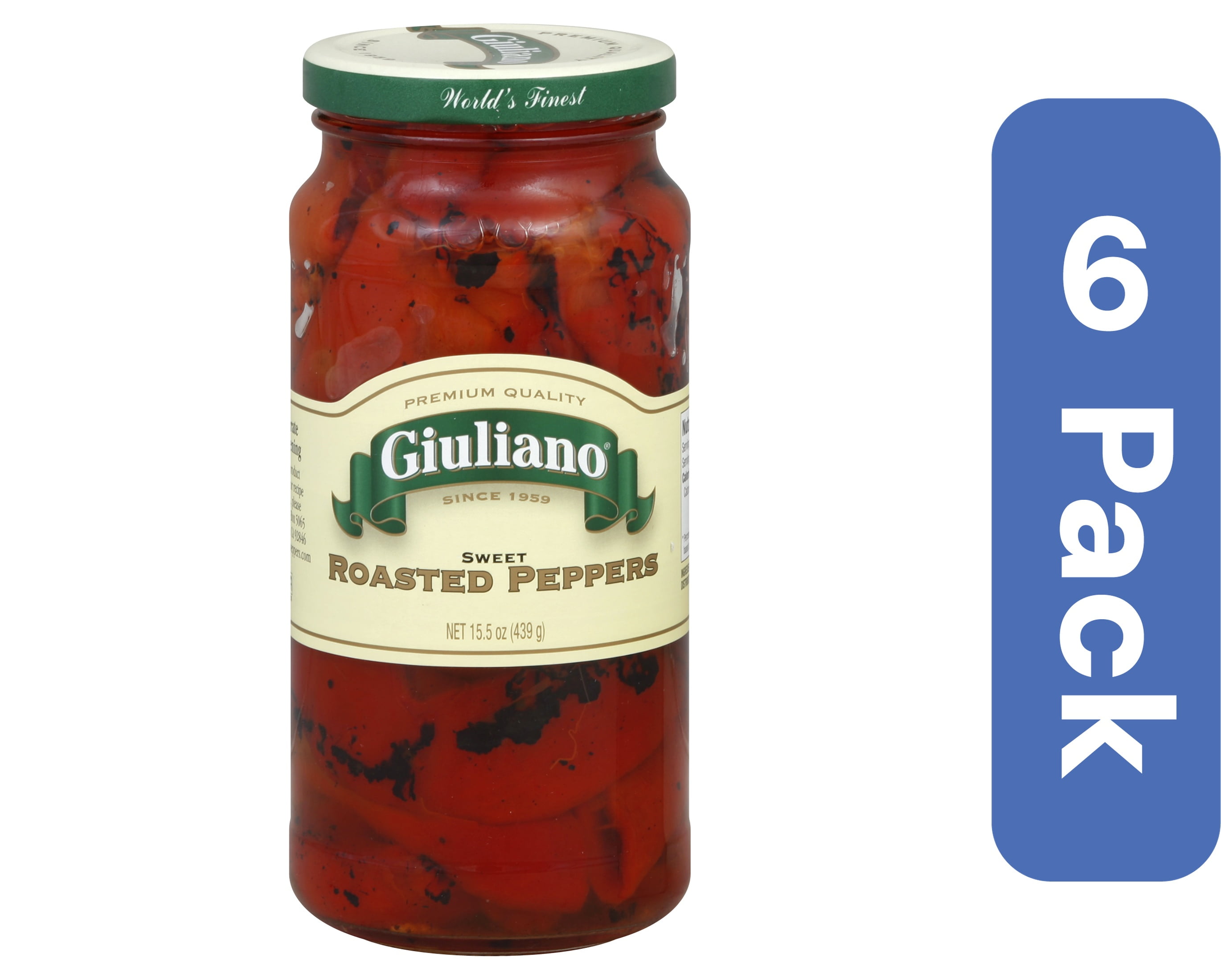 Giuliano Sweet Roasted Peppers 15.5 oz (Pack Of 6)