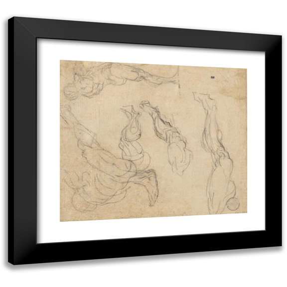 Giulio Campagnola 14x12 Black Modern Framed Museum Art Print Titled - Head of a Boy (Verso) (C. 1513)