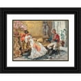 thumbnail image 1 of Giulio Cervi 14x11 Black Ornate Wood Framed Double Matted Museum Art Print Titled: A Romantic Entanglement (1889), 1 of 5