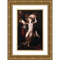 thumbnail image 1 of Giulio Cesare Procaccini 17x24 Gold Ornate Framed and Double Matted Museum Art Print Titled - The Holy Family. the Rest on the Flight into Egypt (1613 - 1615), 1 of 4