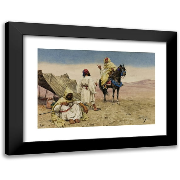 Giulio Rosati 18x14 Black Modern Framed Museum Art Print Titled - Desert Nomads