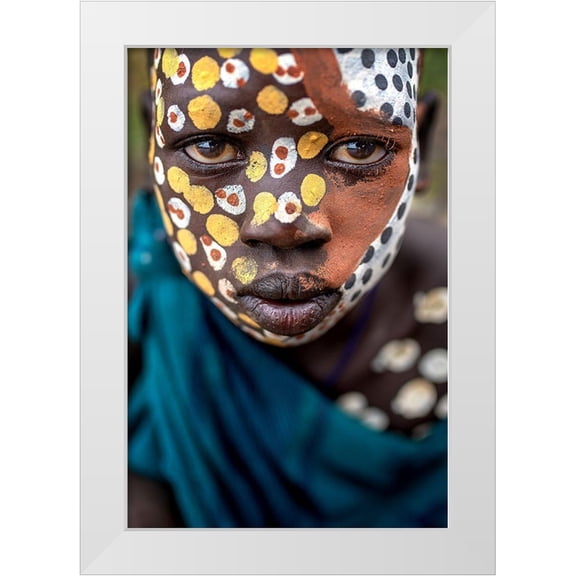 Giuliobertocci 11x14 White Modern Wood Framed Museum Art Print Titled - Surma Ethnic